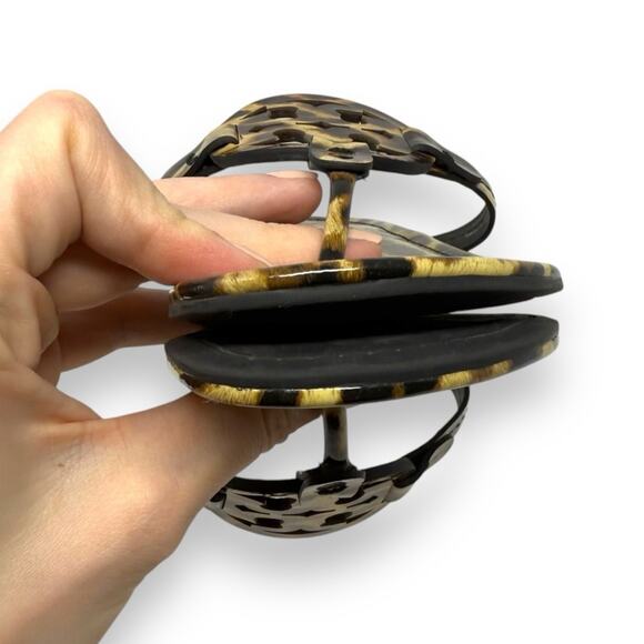Tory Burch Patent Leather Leopard Slip On Miller Thong Sandal Black 7 Women’s - Picture 6 of 13